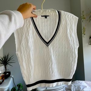 White and black sweater vest
